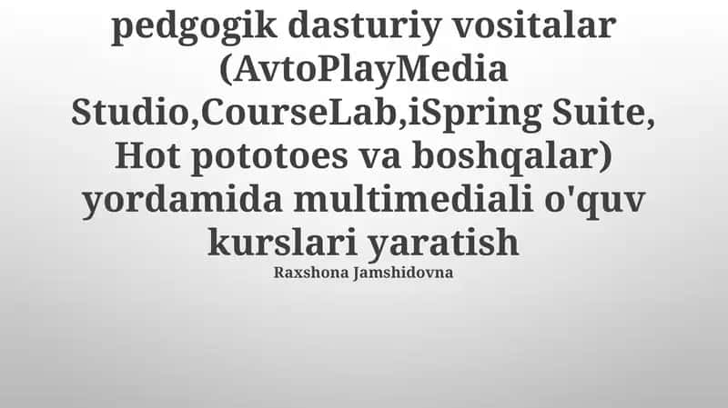 pedgogik dasturiy vositalar