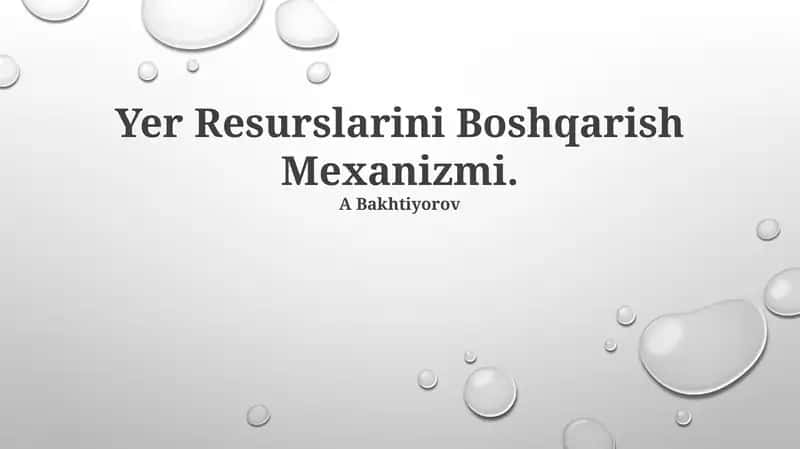 Resurslarni boshqarish mexanizmi
