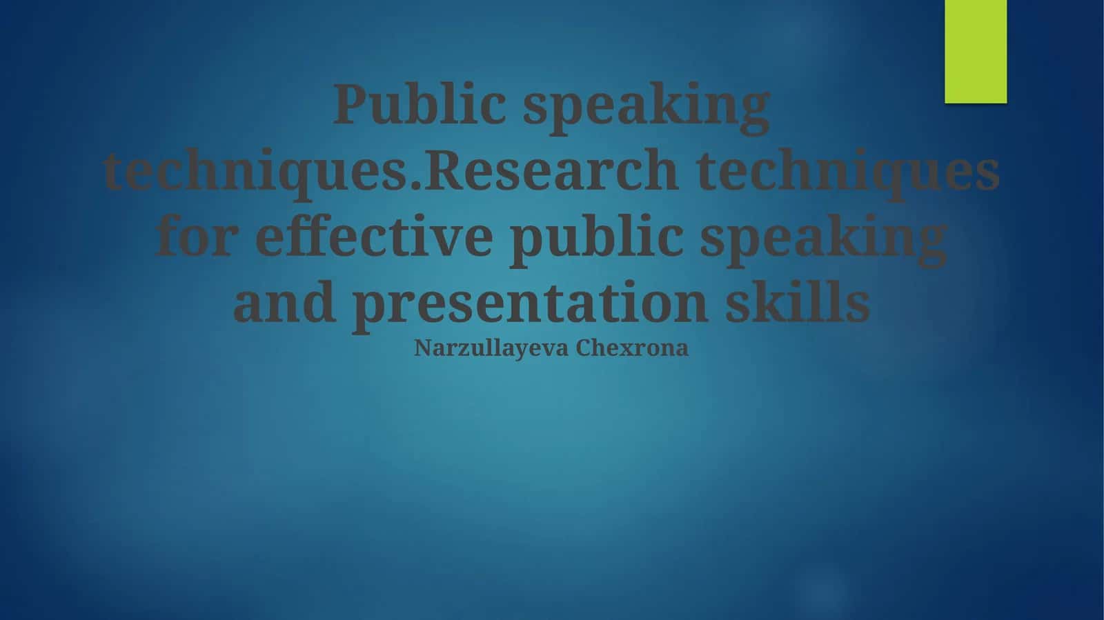 Public speaking techniques
