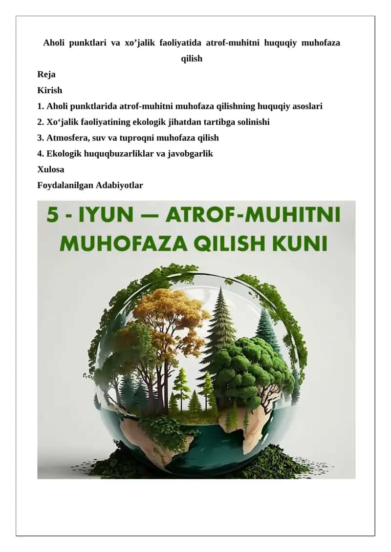 Atrof-muhitni huquqiy muhofaza qilish
