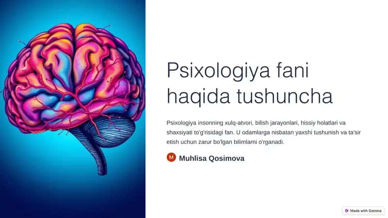 Psixologiya fani haqida tushuncha