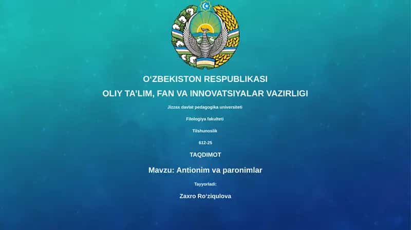Antionim va paronimlar