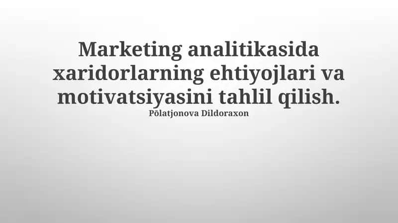 Marketing analitikasi