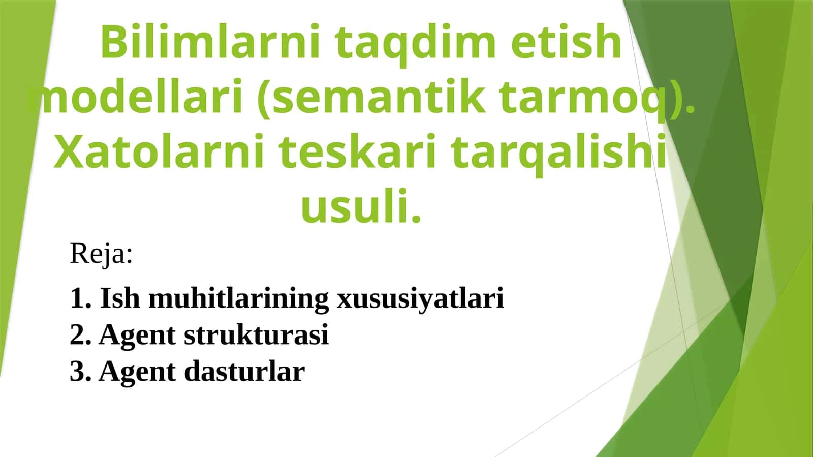 Bilimlarni taqdim etish modellari