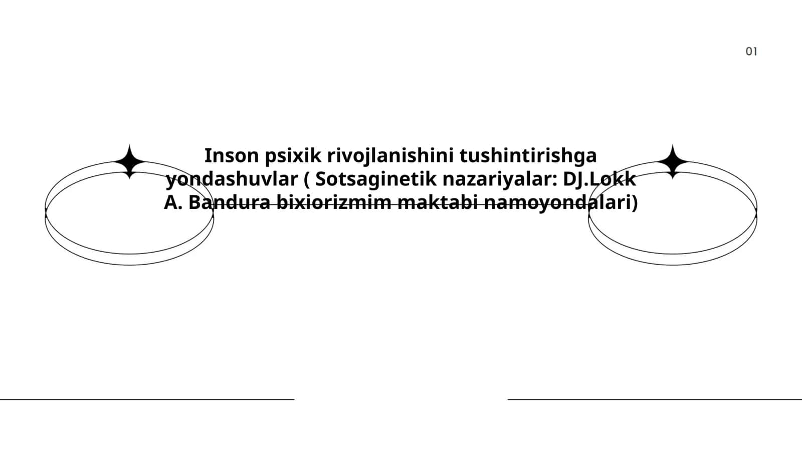 Inson psixik rivojlanishini tushintirishga yondashuvlar ( Sotsaginetik nazariyalar: DJ.Lokk A. Bandura bixiorizmim maktabi namoyondalari)