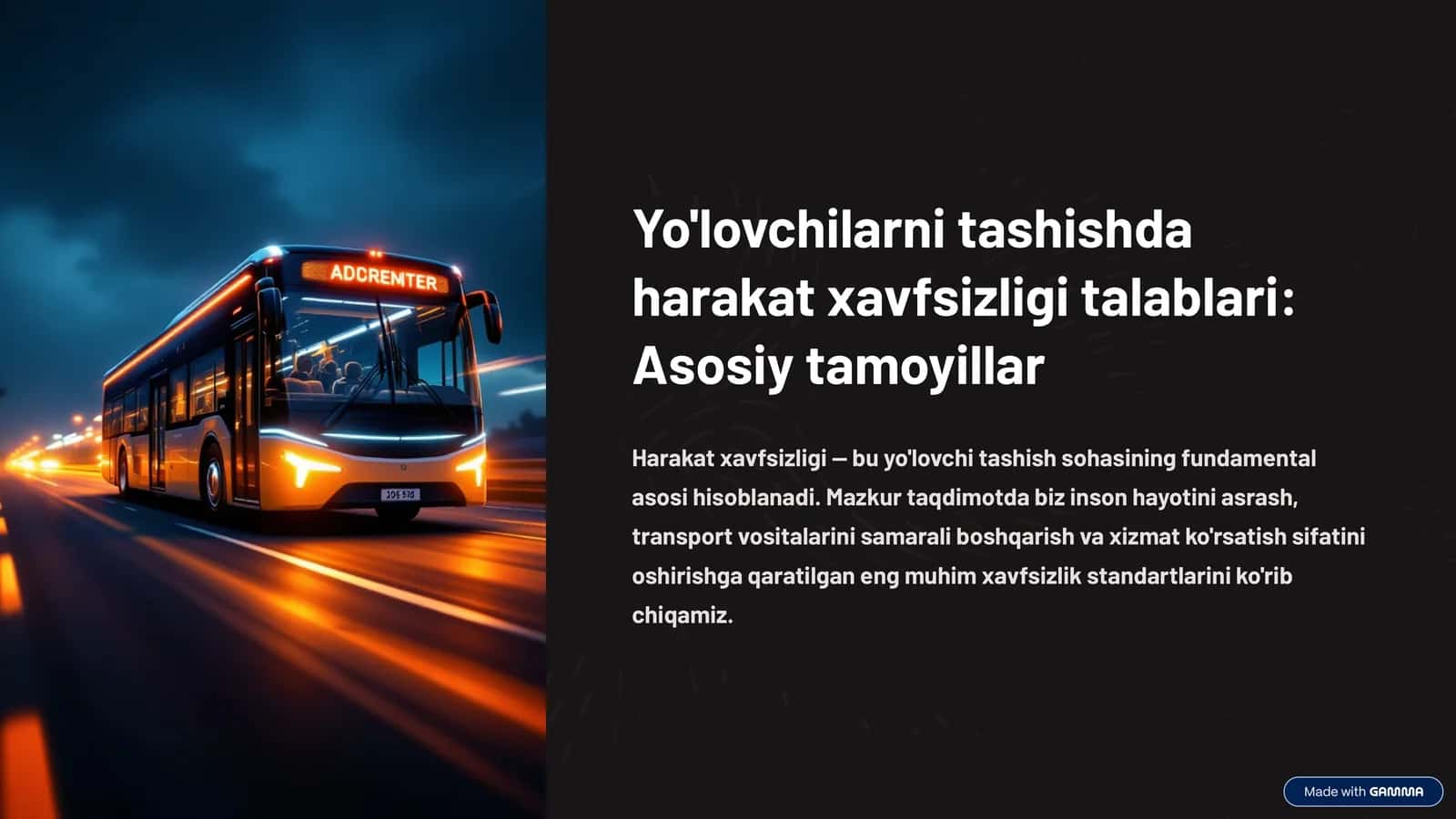 Harakat xavfsizligi talablari: Asosiy tamoyillar