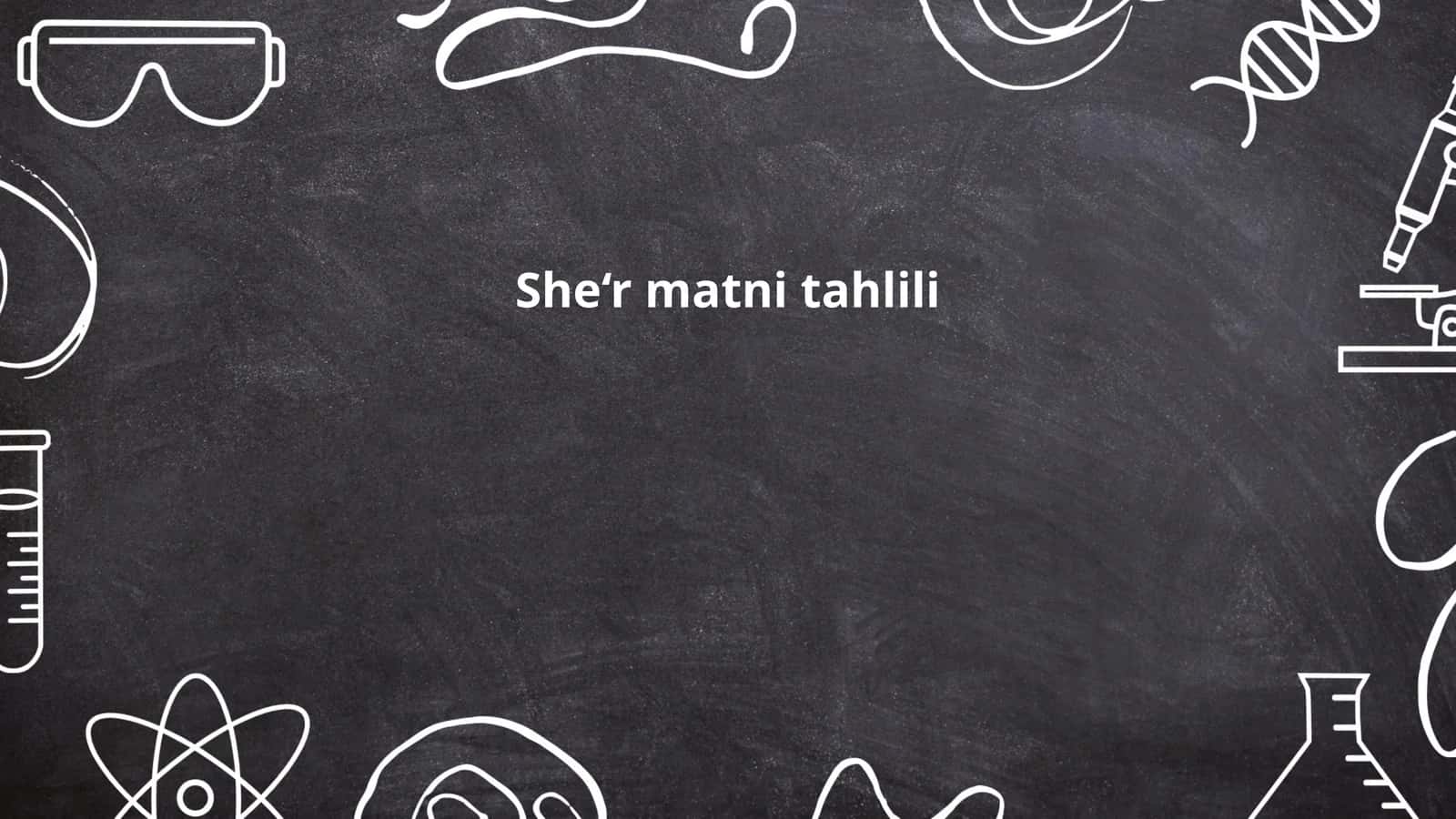 She‘r matni tahlili