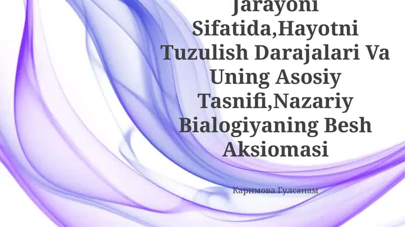 Organik Olam Evolyutsion Obyektiv Jarayoni Sifatida