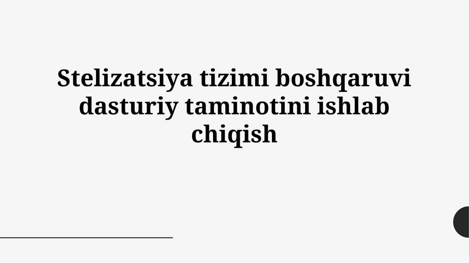 Sterilizatsiya tizimi boshqaruvi dasturiy taminotiniishlabchiqish