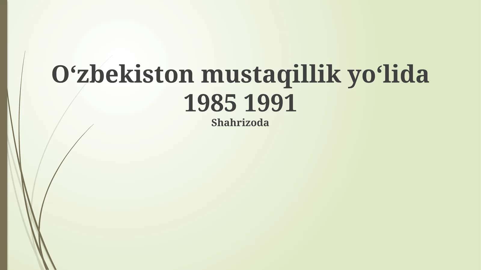 Mustaqillikning e'lon qilinishi