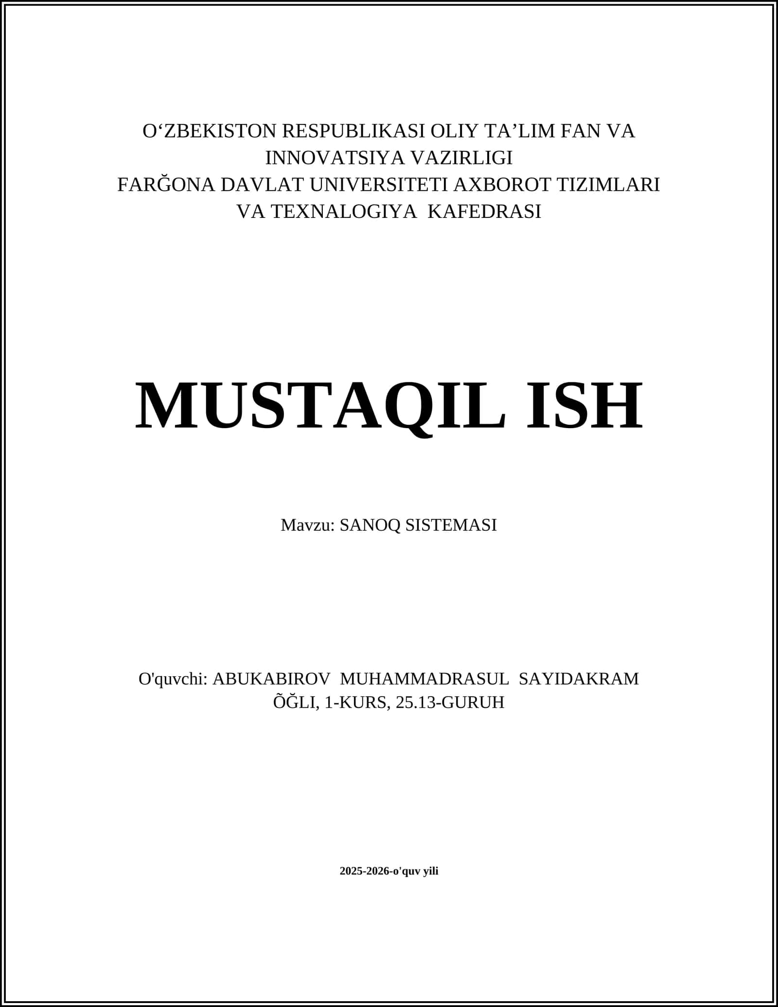 Sanoq tizimasi