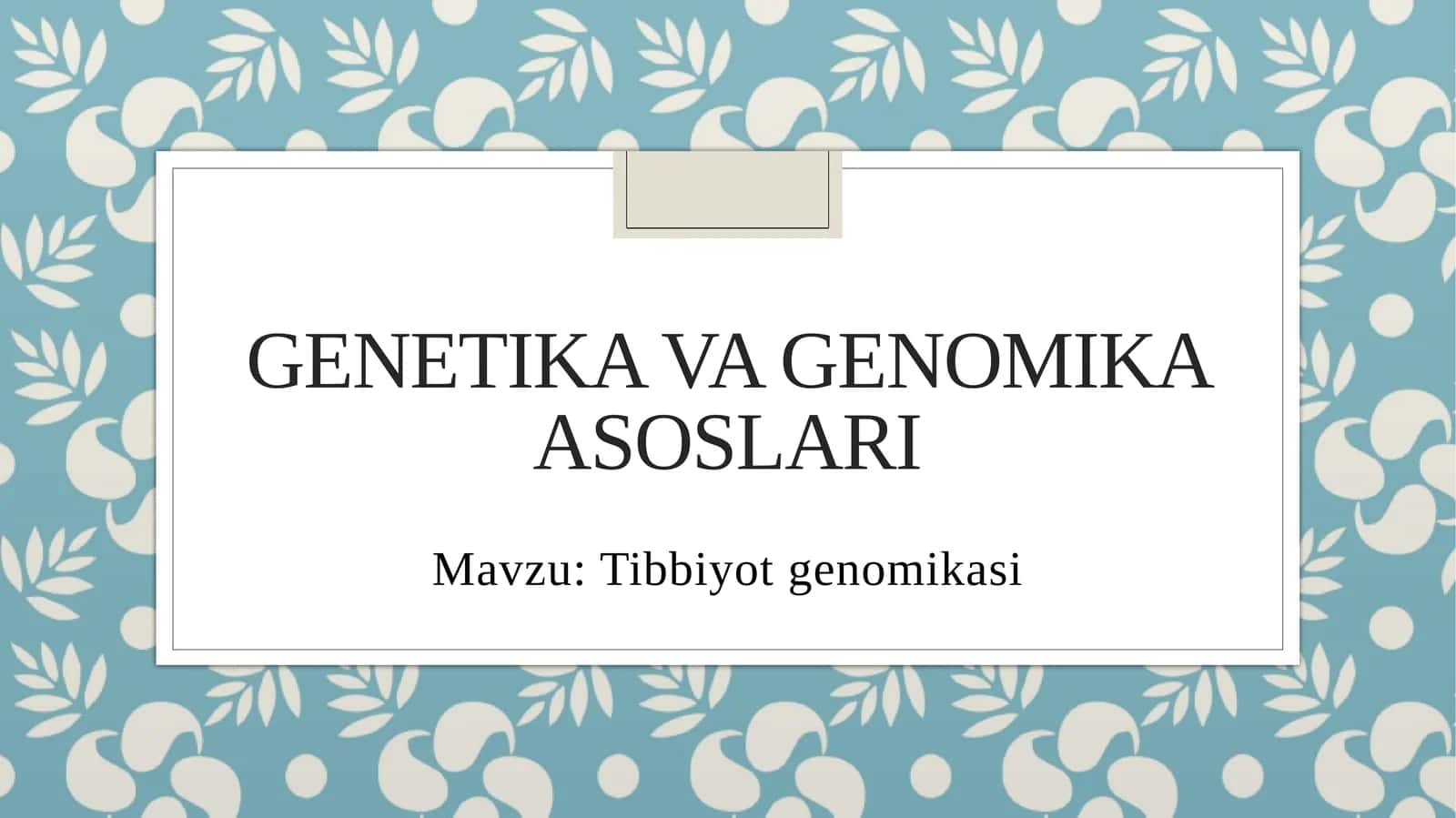 ''Tibbiyot genomikasi'' slayd