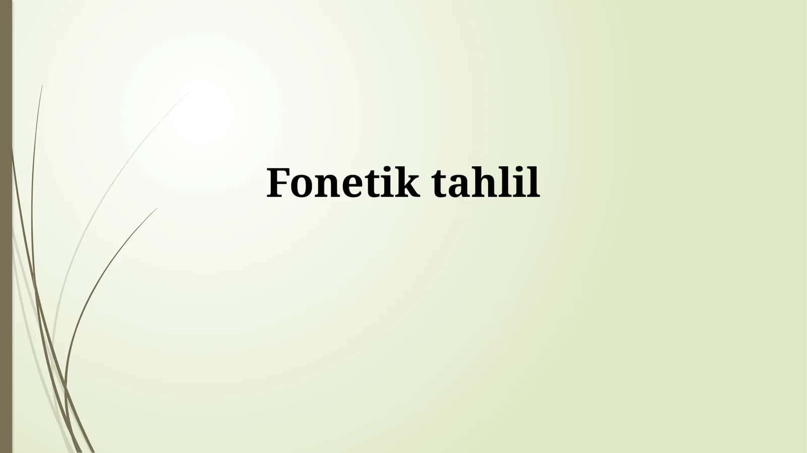 Fonetiktahlil