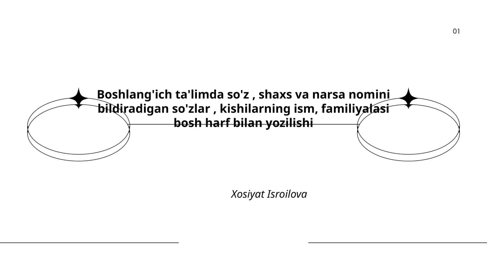 Boshlang'ich ta'limda so'z, shaxs va narsa nomini bildiradigan so'zlar