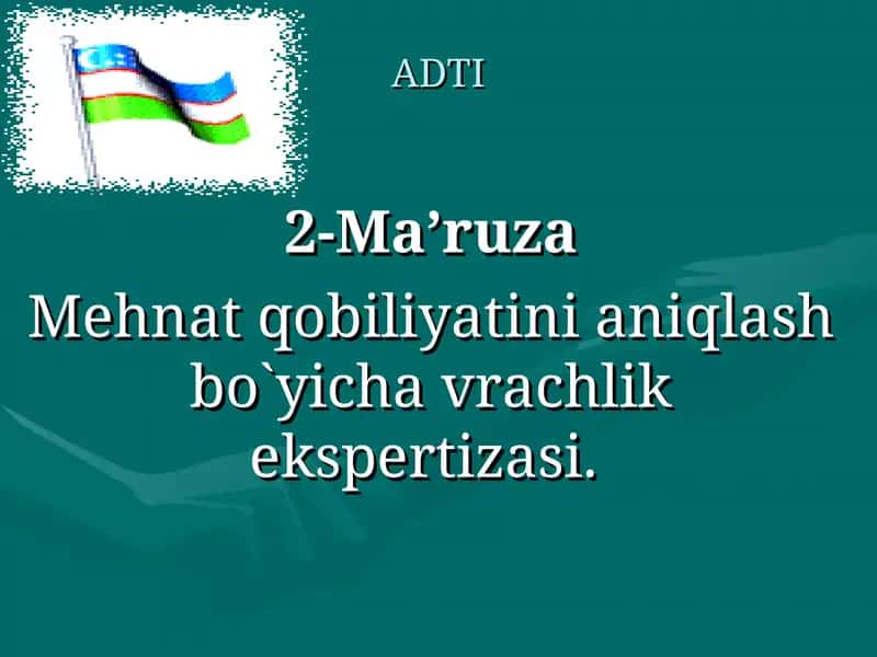 Mehnat qobiliyatini aniqlash bo`yicha vrachlik ekspertizasi