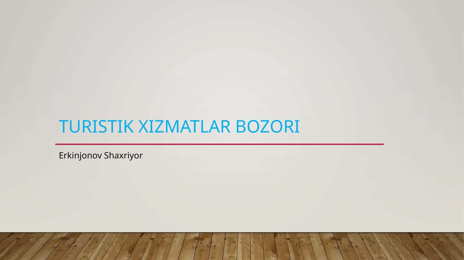 Turistik xizmatlar bozori