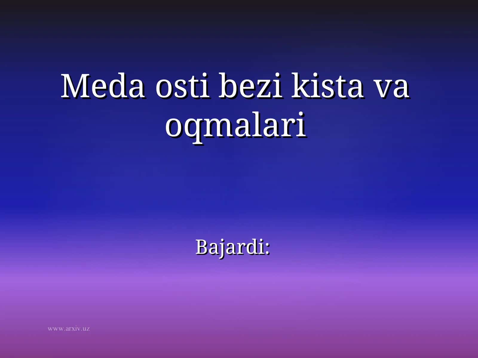 Meda osti bezi kista va oqmalari