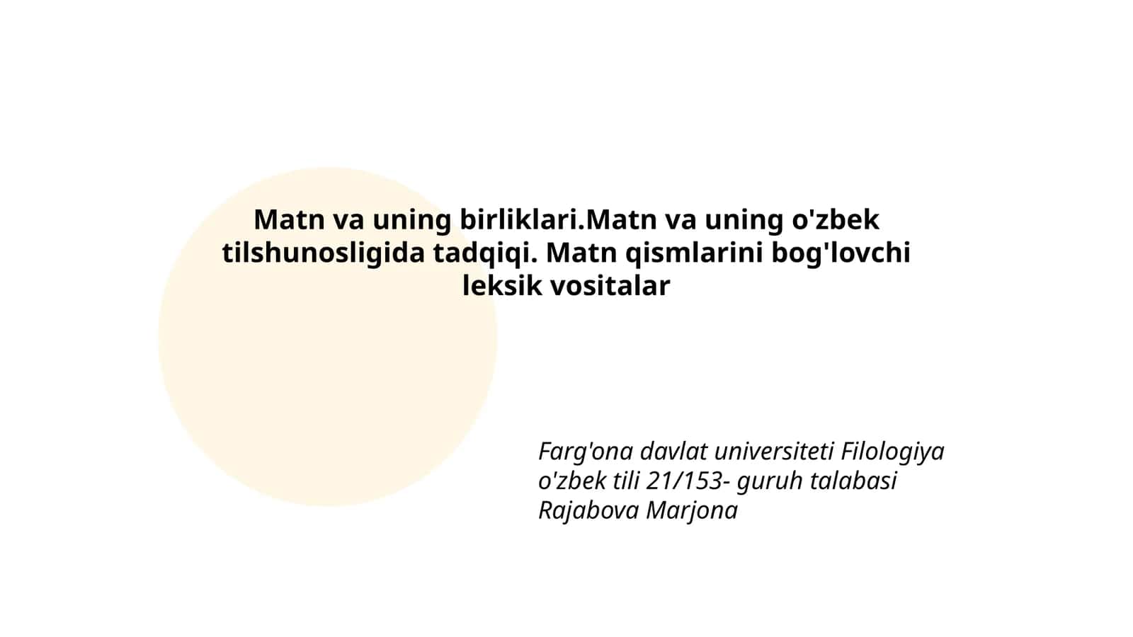 Matn va uning birliklari