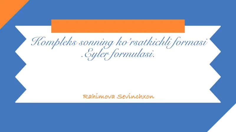Euler formulasi