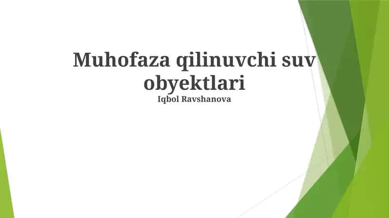 Muhofaza qilinuvchi suv obyektlari