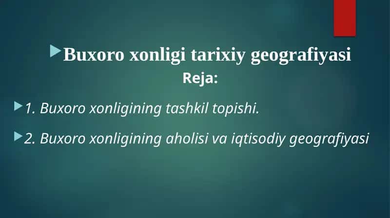 Buxoro xonligi tarixiy geografiyasi