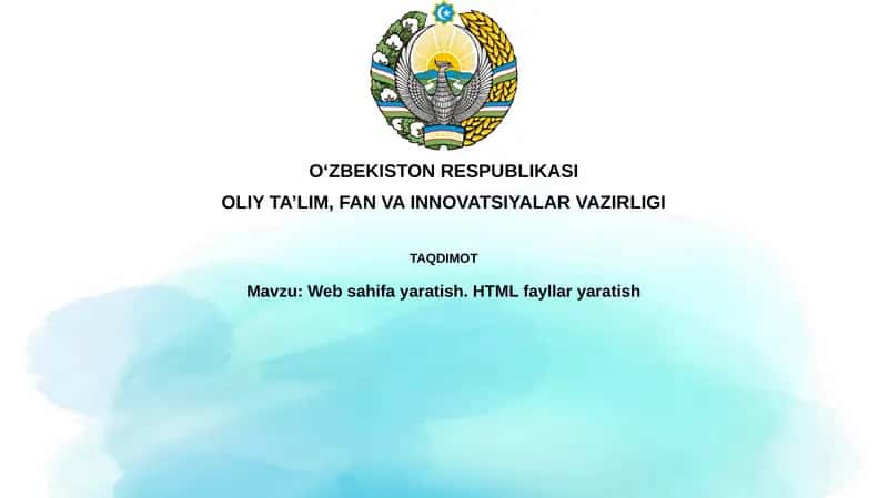 HTML fayllari yaratish