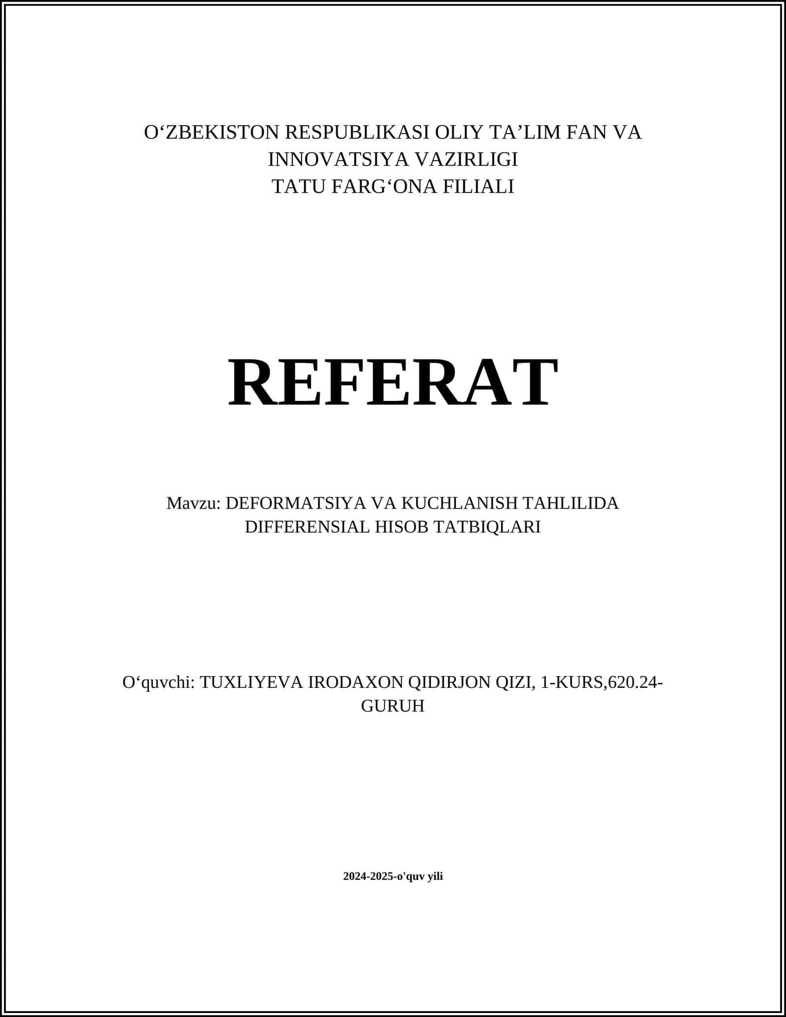 Tensor analizining differensial tenglamalari