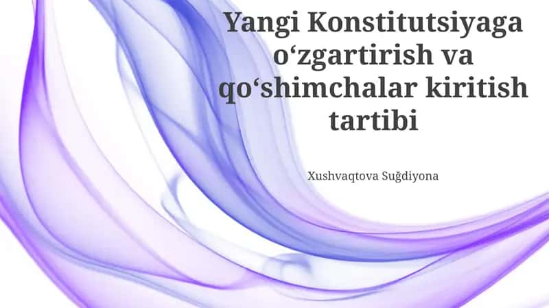 Konstitutsiyaga o'zgartish kiritish to'g'risidagi qonun loyihasi