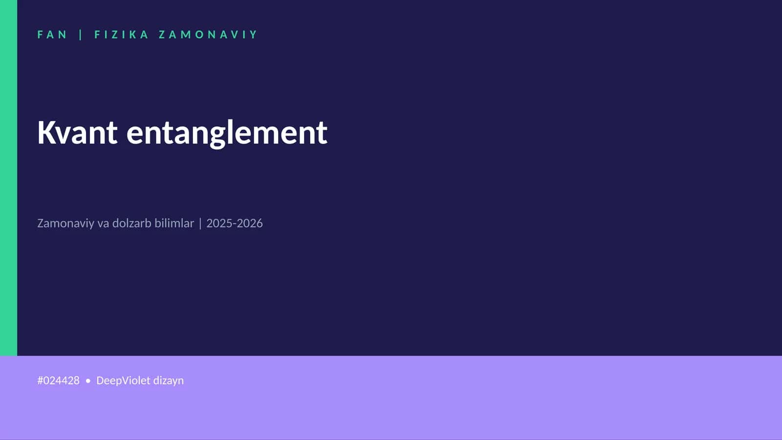 Kvant entanglement