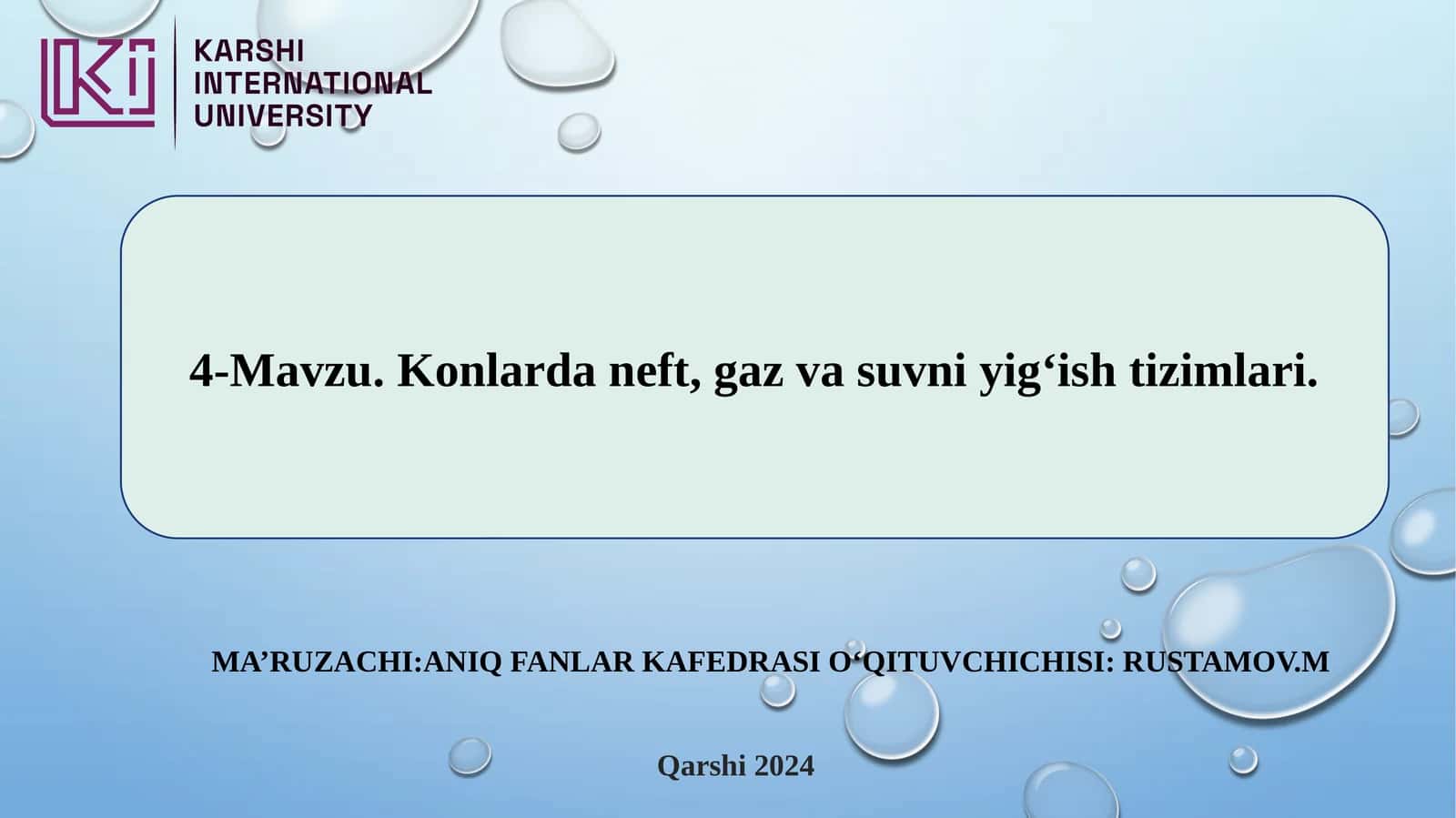 Konlarda neft, gaz va suvni yig‘ish tizimlari