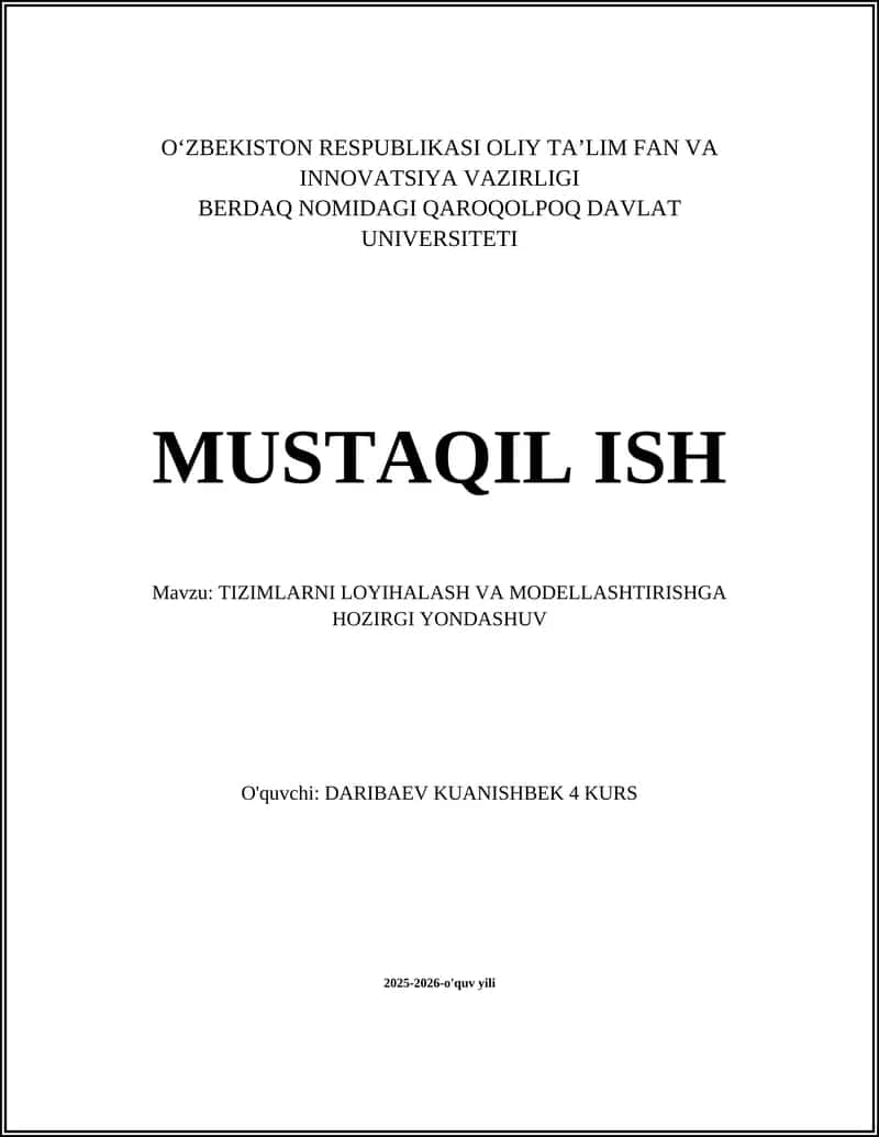 Modelga asoslangan tizim muhandisligi (MBSE)