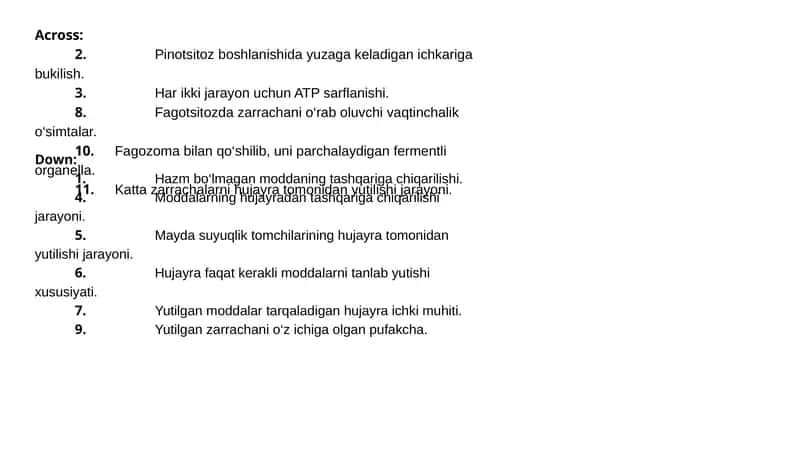Biologiya Test Savollari