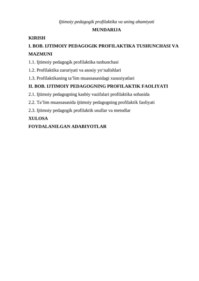 Ijtimoiy pedagogik profilaktika va uning ahamiyati
