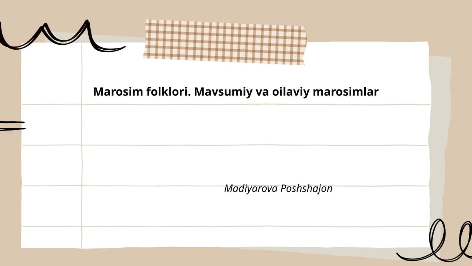 Marosim folklori. Mavsumiy va oilaviy marosimlar