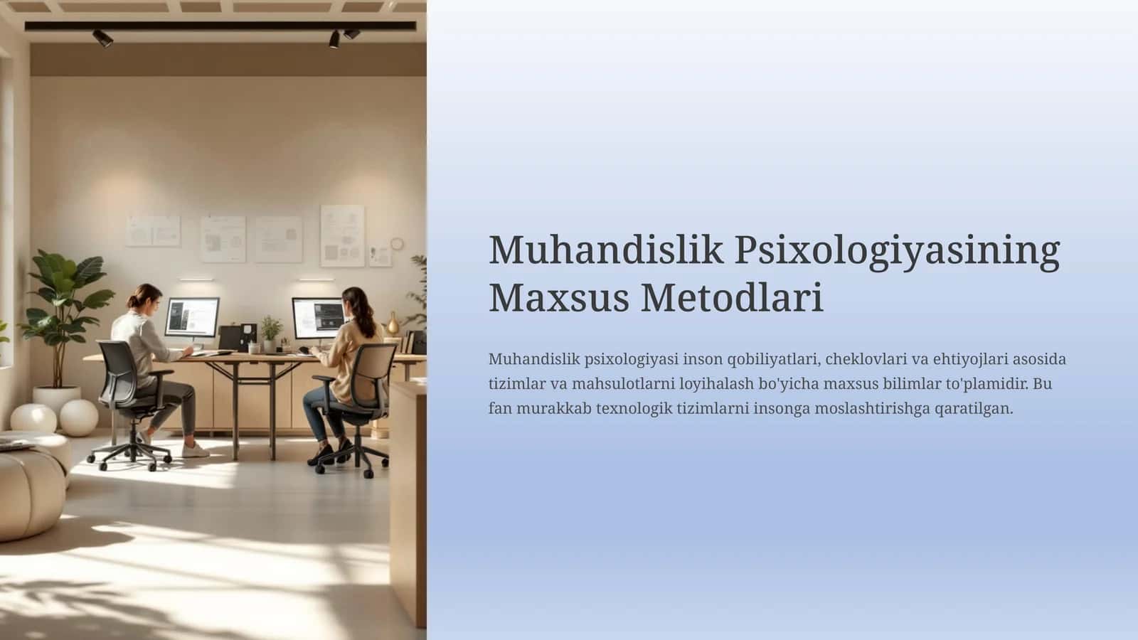 Muhandislik Psixologiyasining Maxsus Metodlari