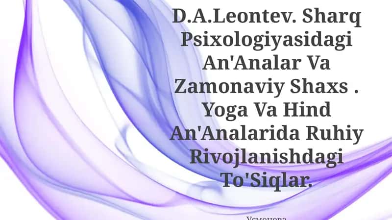 Rus Psixologiyasidagi Zamonaviy Shaxs Nazariyalari