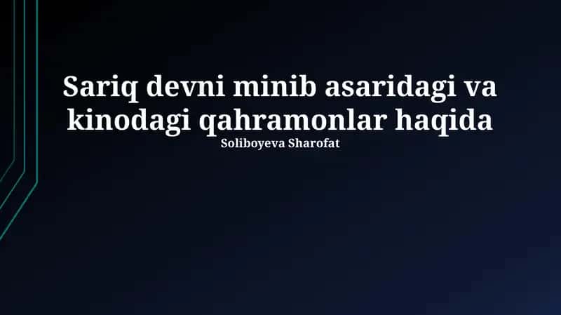 Qahramonlarning taqdiri