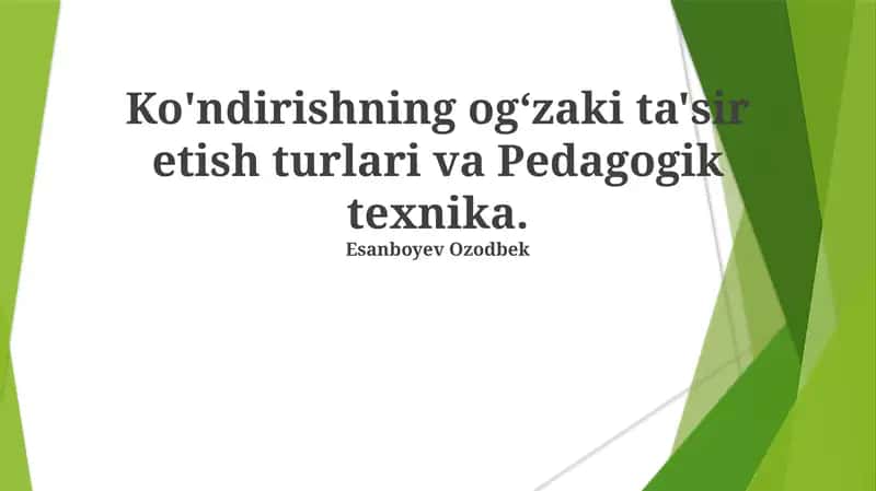 Pedagogik Texnikalar