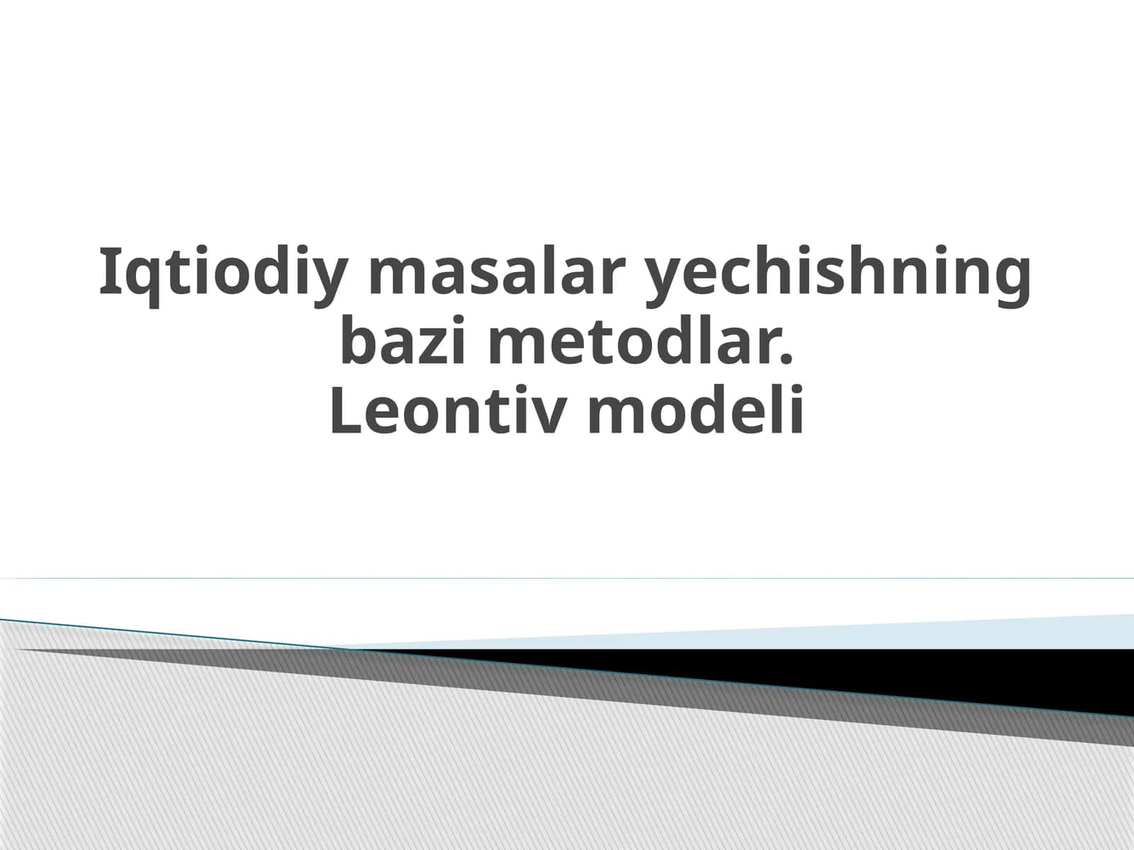Leontiv modeli