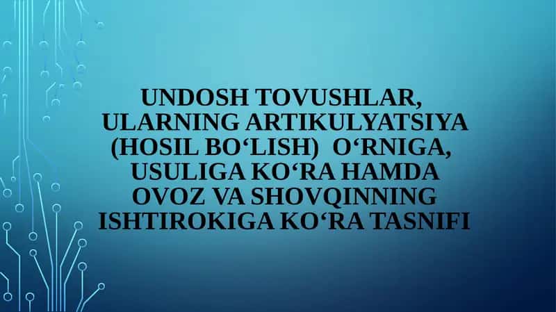 Undosh tovushlar