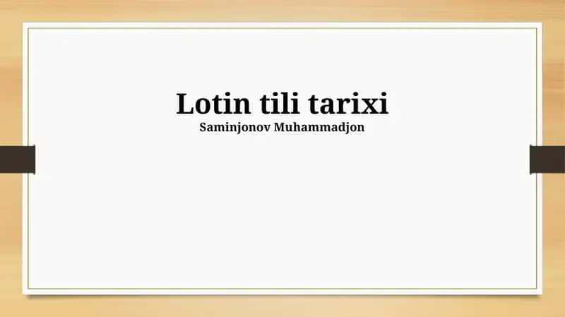 Lotin tili tarixi
