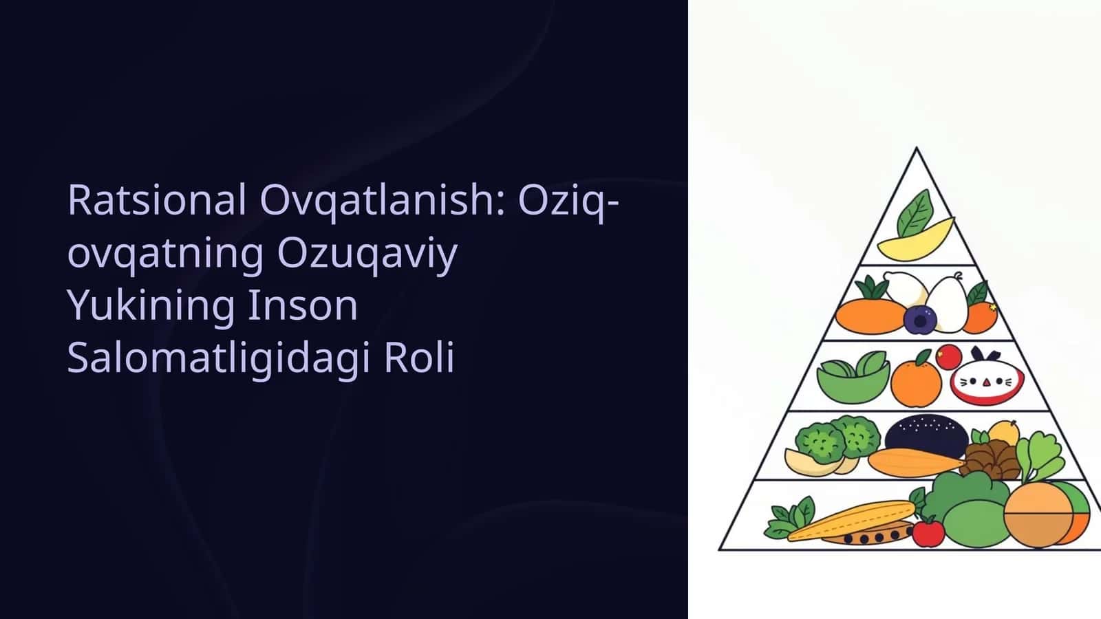 Ratsional Ovqatlanish: Oziq-ovqatning Ozuqaviy Yukining Inson Salomatligidagi Roli