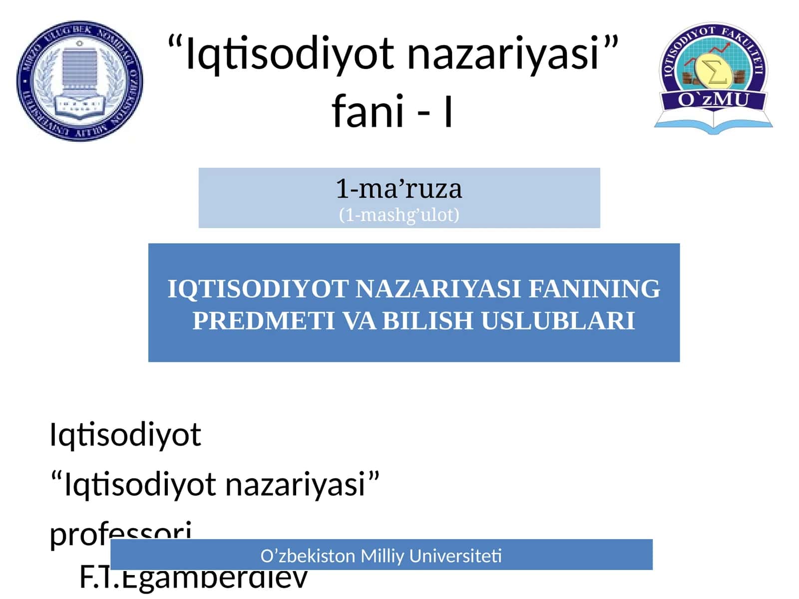 Iqtisodiyot nazariyasi