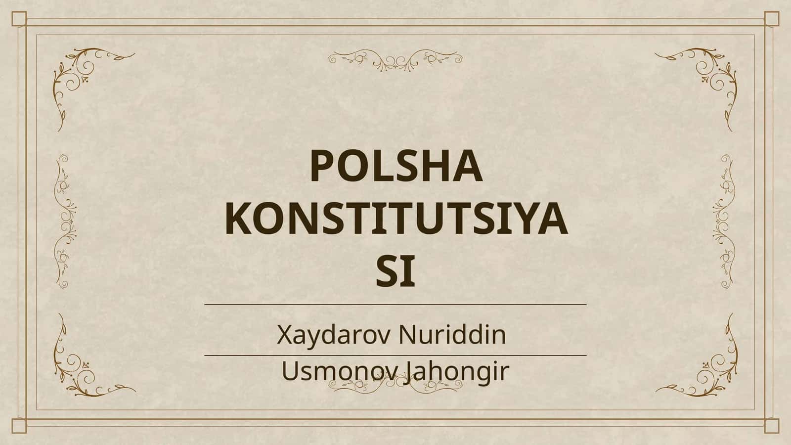 POLSHA KONSTITUTSIYASI