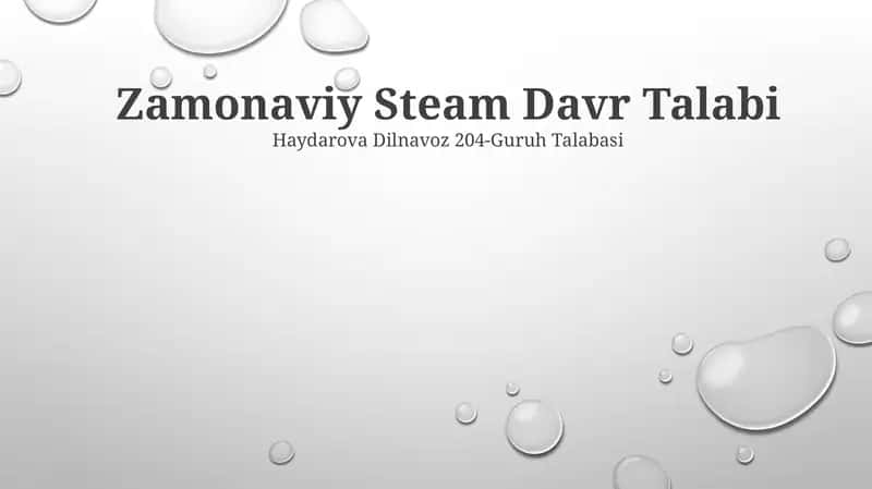 Zamonaviy Steam Davr Talabi