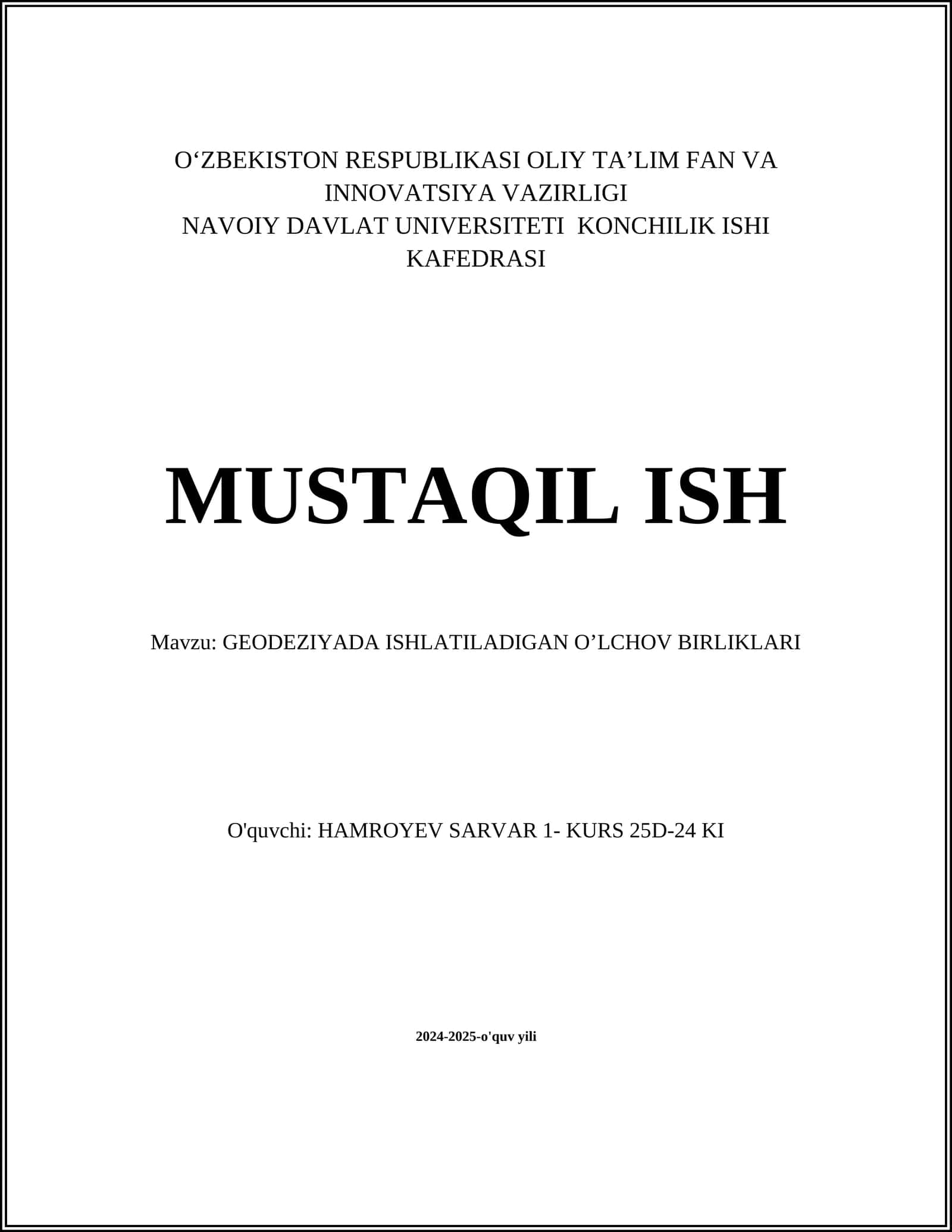 O‘lchov birliklarining turli turlari