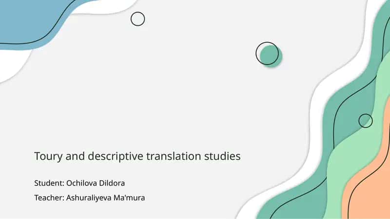 Descriptive Translation Studies