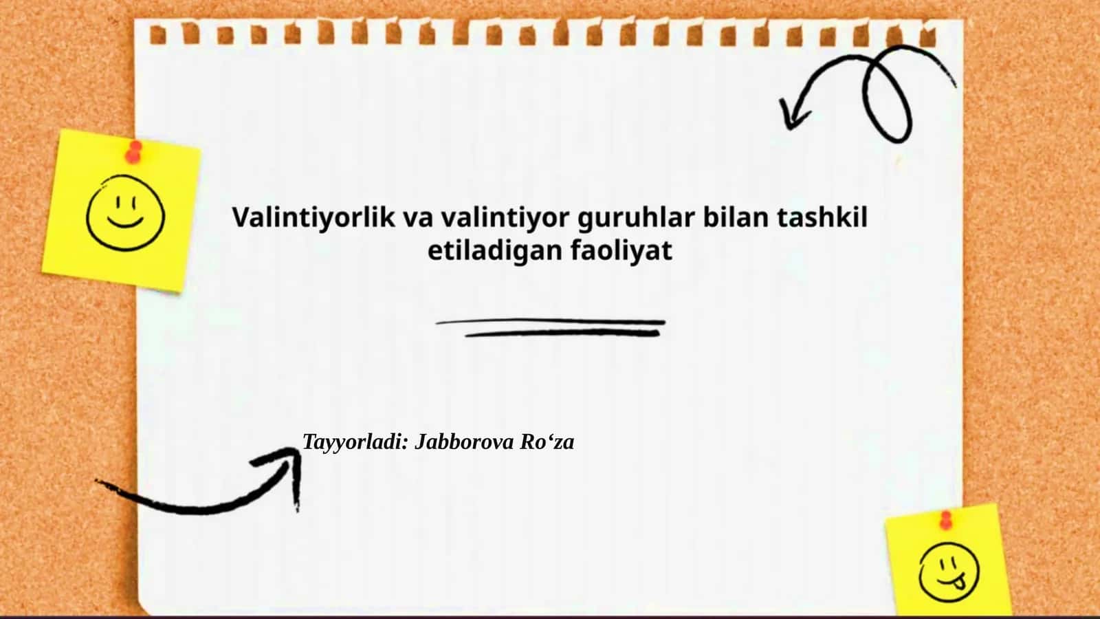 Valantyorlik va valantyor guruhlar bilan tashkil etiladigan,faoliyat