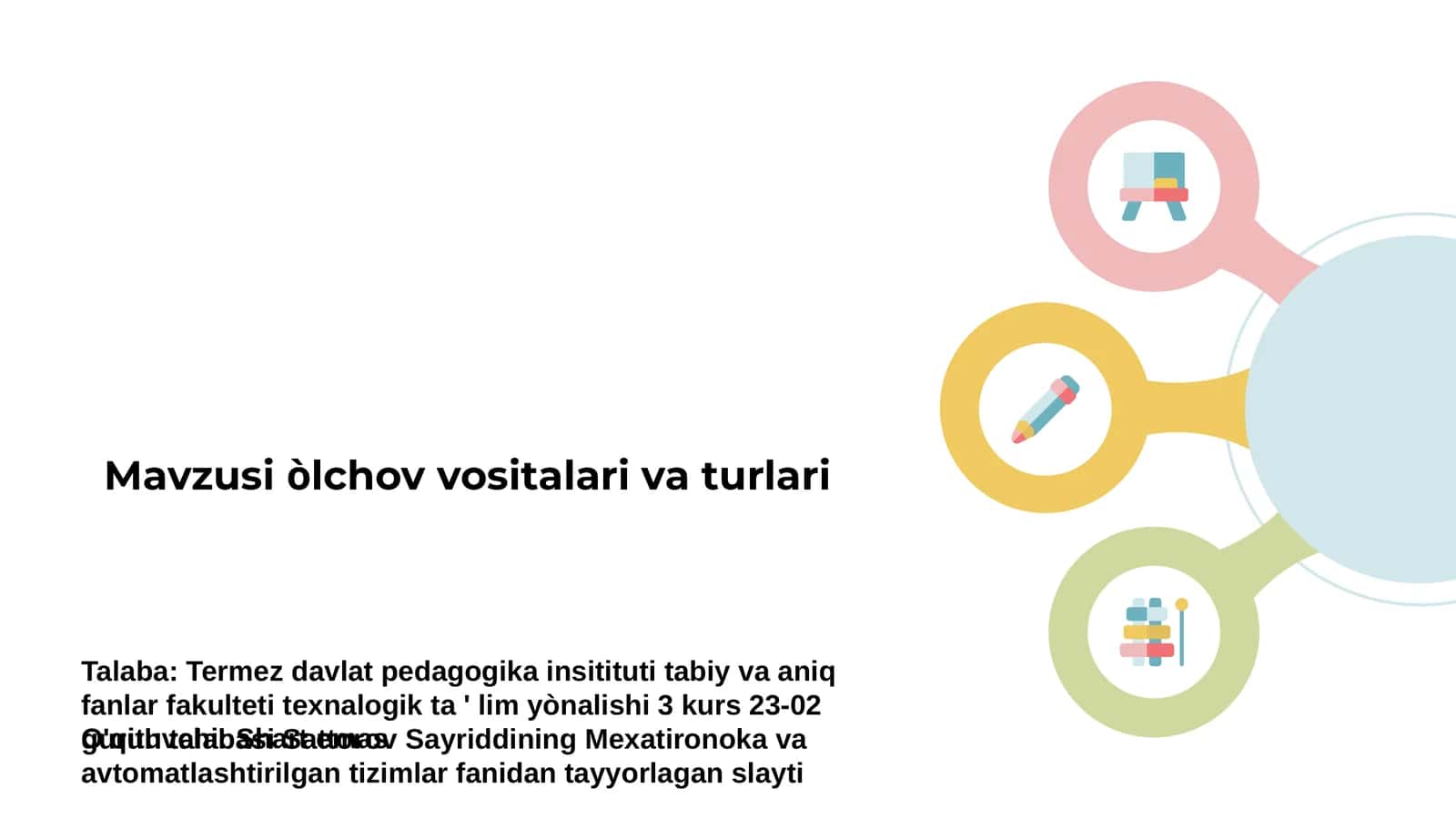 Òlchov vositalari va turlari