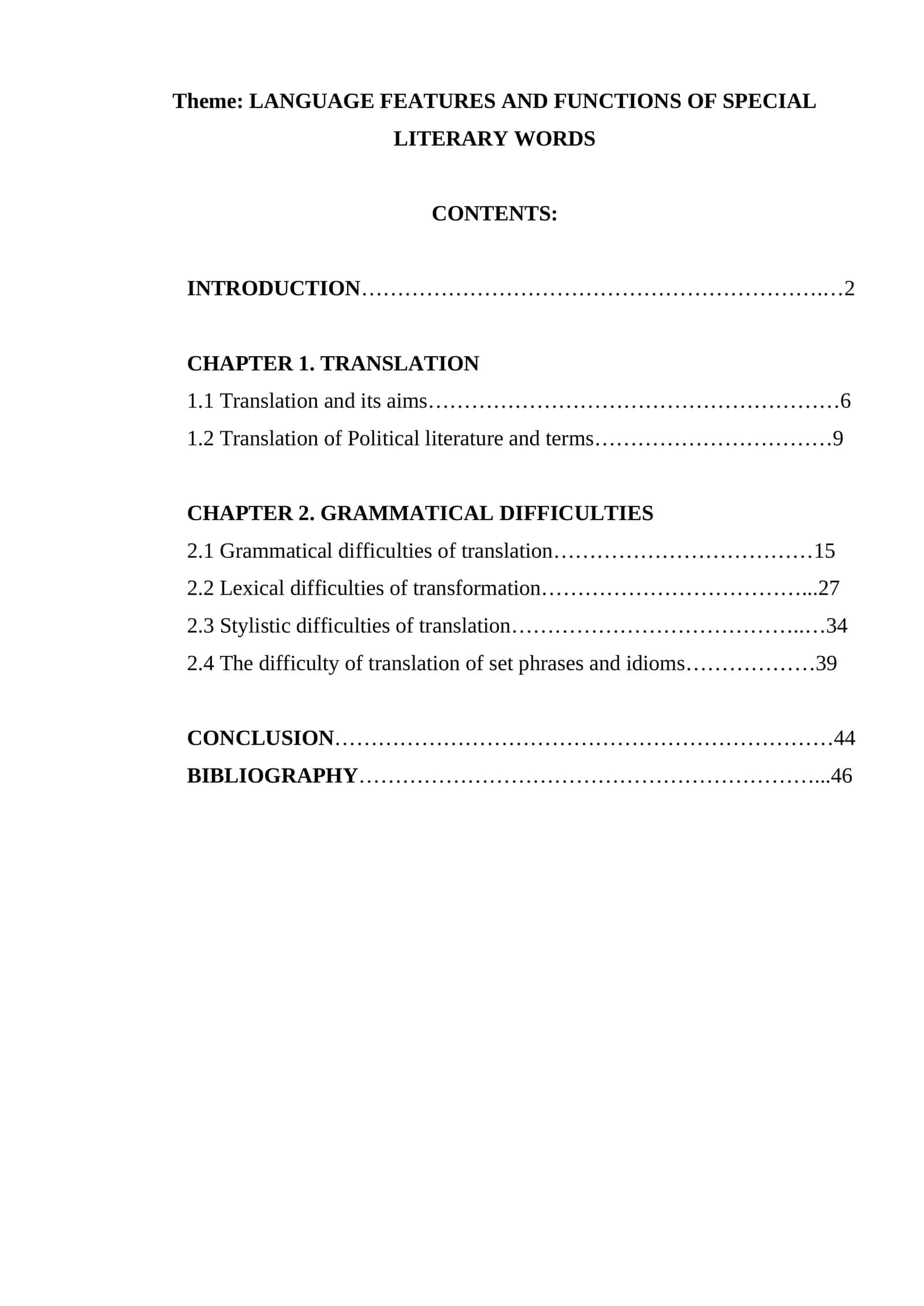 LANGUAGE FEATURES AND FUNCTIONS OF SPECIAL LITERARY WORDS